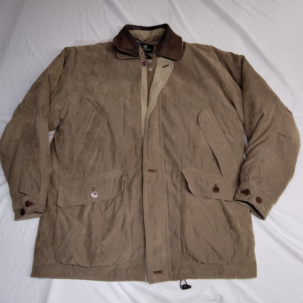 Rainforest Mens Brown Zip Front Removable Liner Down Winter Jacket Coat Size XL